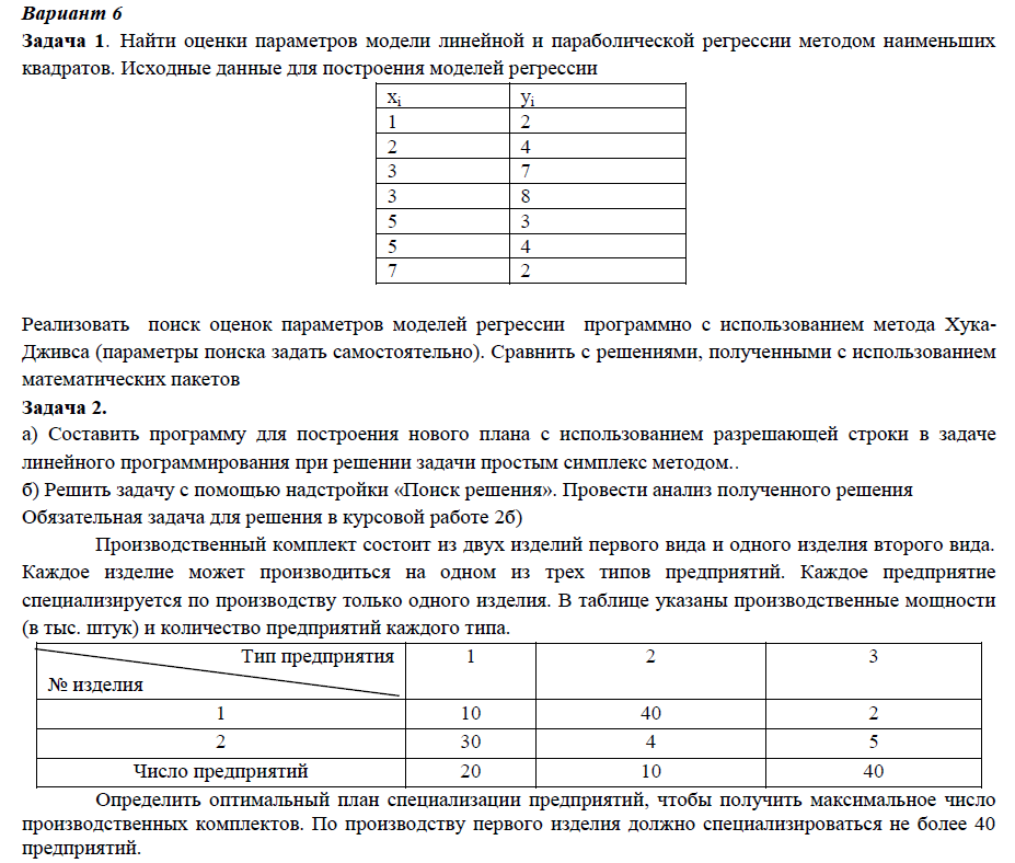 Курсовая работа: Построение математических моделей 2